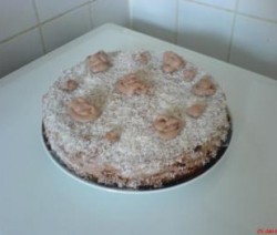 Chocolade-slagroom cake.